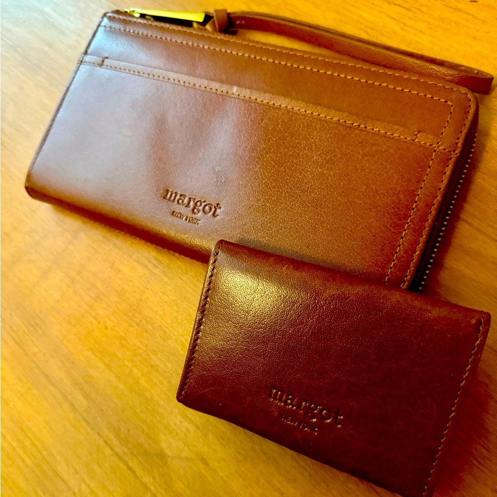 Margot New York Leather Wallet & Change/Card Mini Wallet.